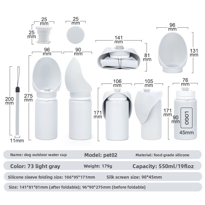 Folding pet silicone water bowl