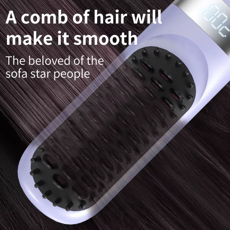 New Electric Hot Comb Multifunctional Wireless Straight Hair Straightener Negative Ion Anti-Scalding Straightening Brush 2025