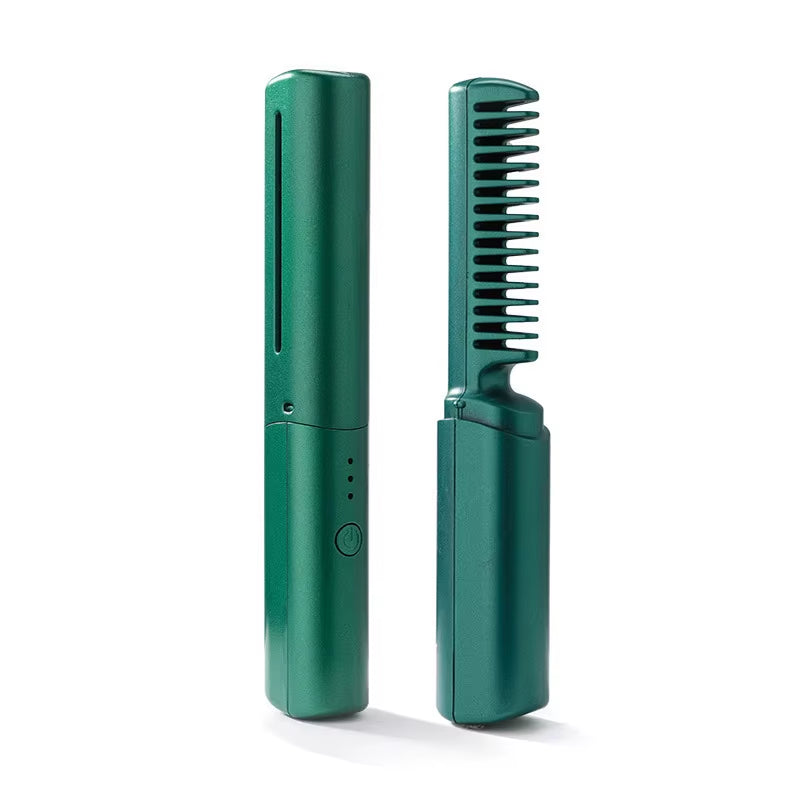Wireless Hair Hot Comb Portable Mini USB Rechargeable Hair Straightener Fast Heating Hair Straightening Styling Tool