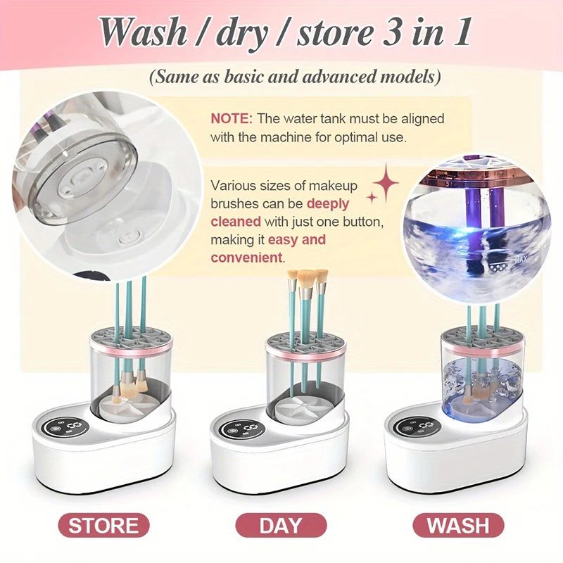 Make-up brush cleaning machine
