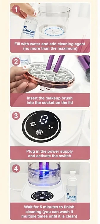 Make-up brush cleaning machine