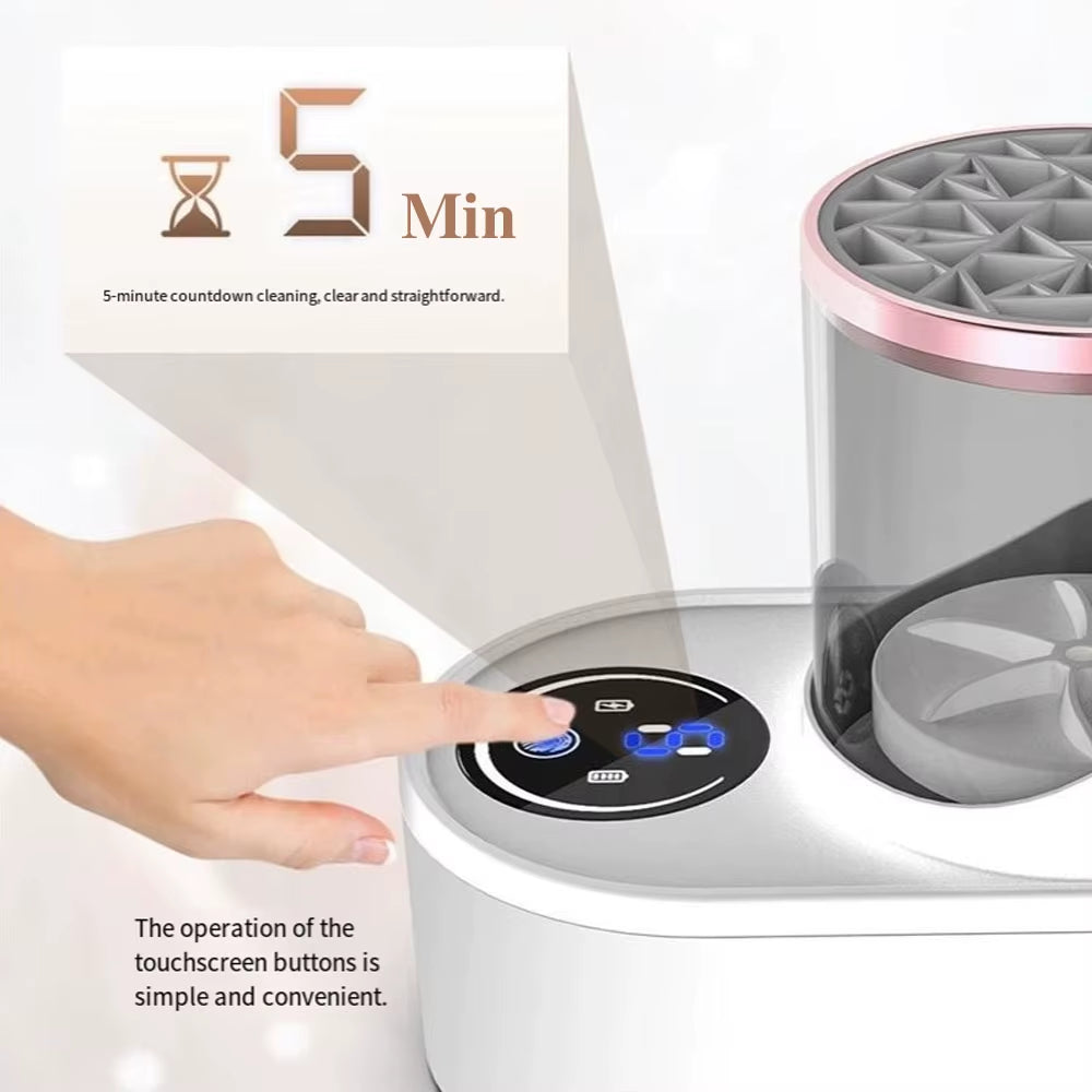 2025 Electric Makeup Brush Cleaning Machine Washing and Drying Machine Timeable for Makeup Brushes Ladies Valentine'S Day Gift.