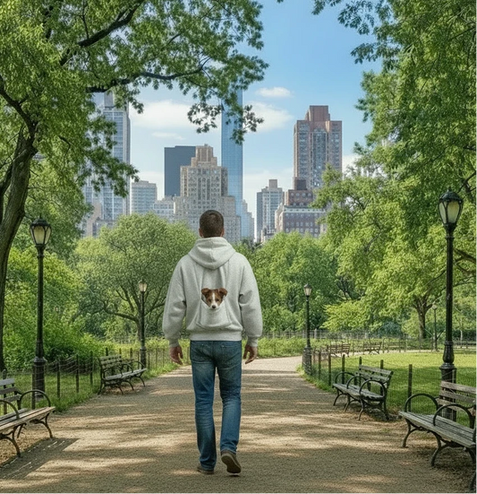 Hoodie with integrated backpack