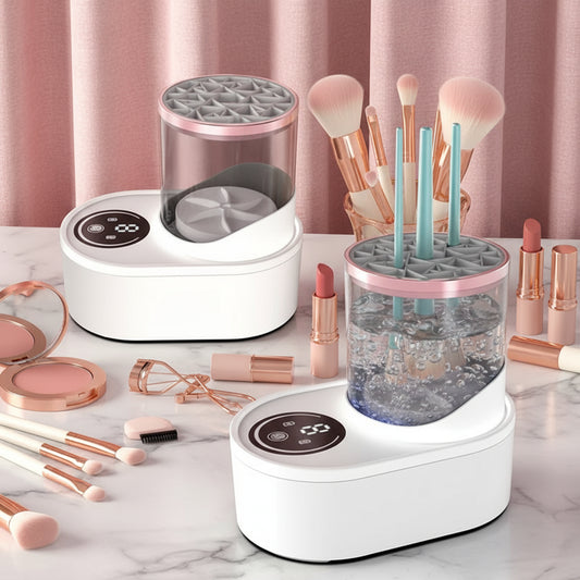 3 in 1 Electric Makeup Brush Cleaner Machine with Makeup Brush Dryer-Holder-Portable Automatic USB Cosmetic Brushes Cleaner Tool