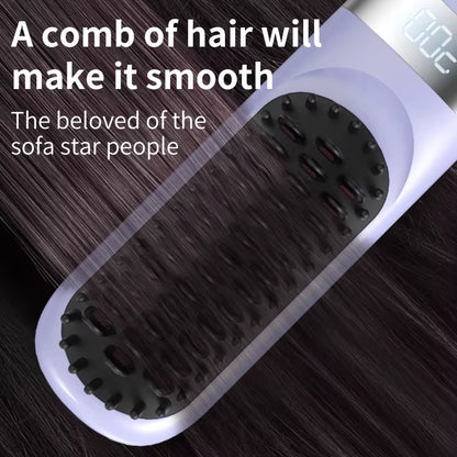 New Electric Hot Comb Multifunctional Wireless Straight Hair Straightener Negative Ion Anti-Scalding Straightening Brush 2025