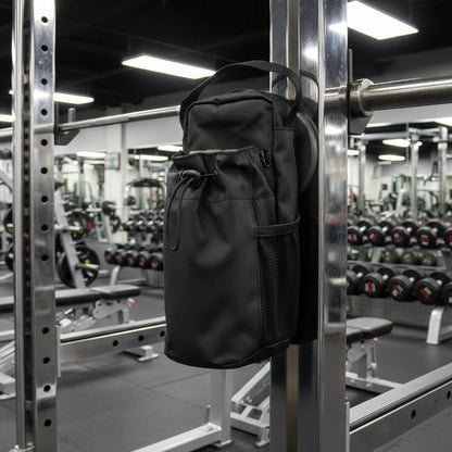 Magnetic Water Bottle Sling Bag Pull Cord Multi-Layer Gym Bottle Bag Large Capacity with Shoulder Strap Crossbody Sports Bag
