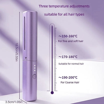 Wireless Hair Hot Comb Portable Mini USB Rechargeable Hair Straightener Fast Heating Hair Straightening Styling Tool